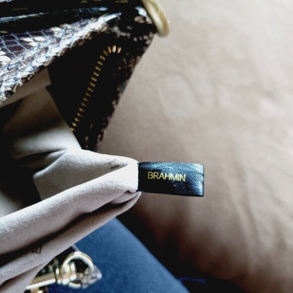 Brahmin Python Print Luxury Leather Shoulder or Crossbody Bag - Picture 10 of 12